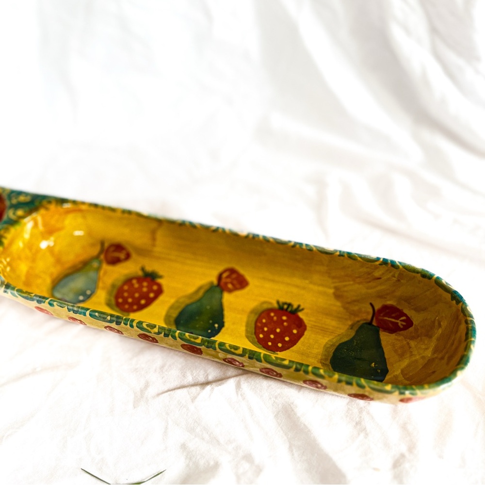 Vintage Hand-Painted Italian Serving Tray  - 18” long from Amalfi Coast - Picture 7 of 10